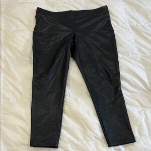 LOFT Black Faux Leather Pants